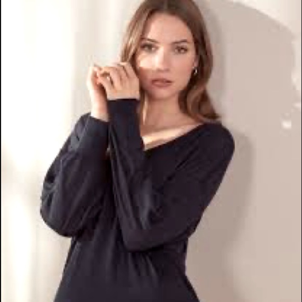 French Connection long sleeve silk tshirt